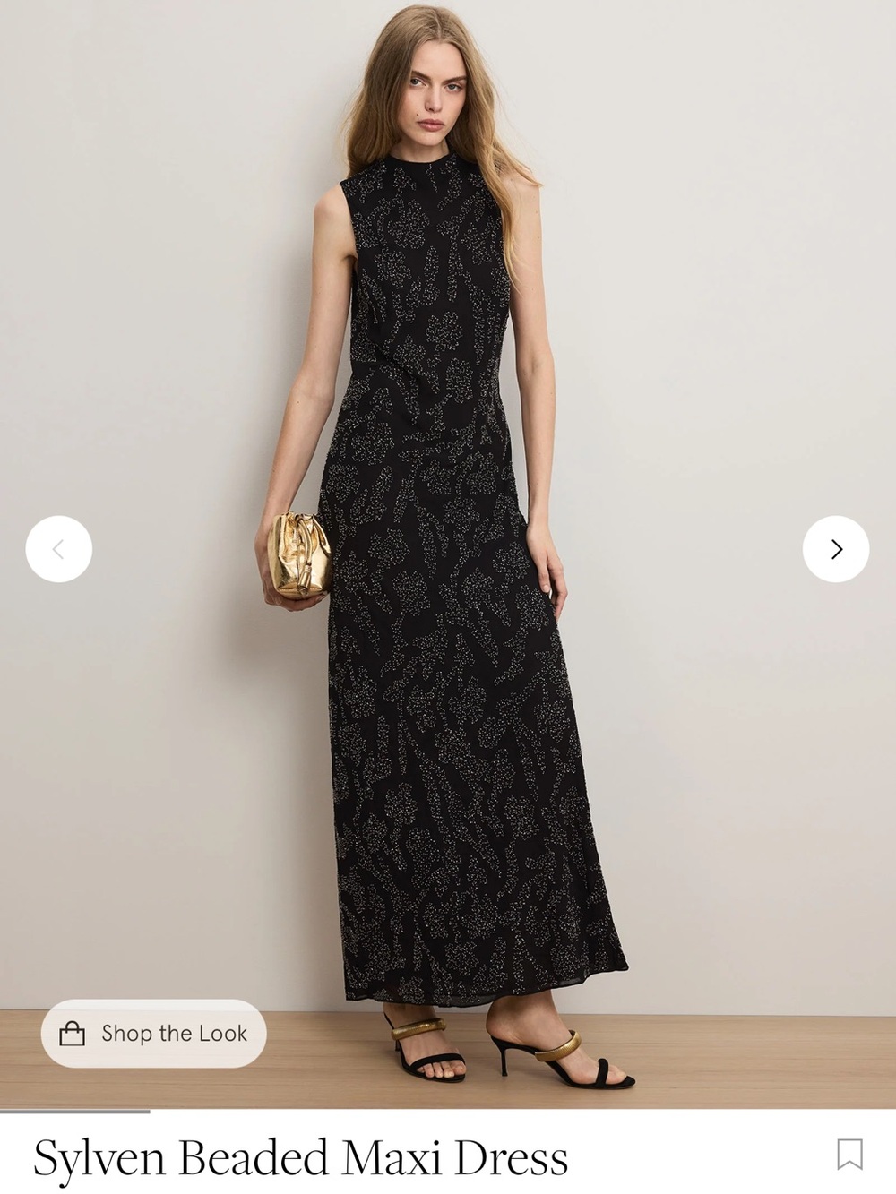 Veronica Beard Sylven Beaded Maxi Dress Black Georgette Evening Gown 6 New $998